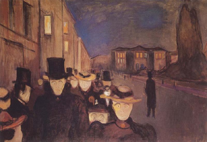 Edvard Munch Spring Evening on Karl Johan Street oil painting image